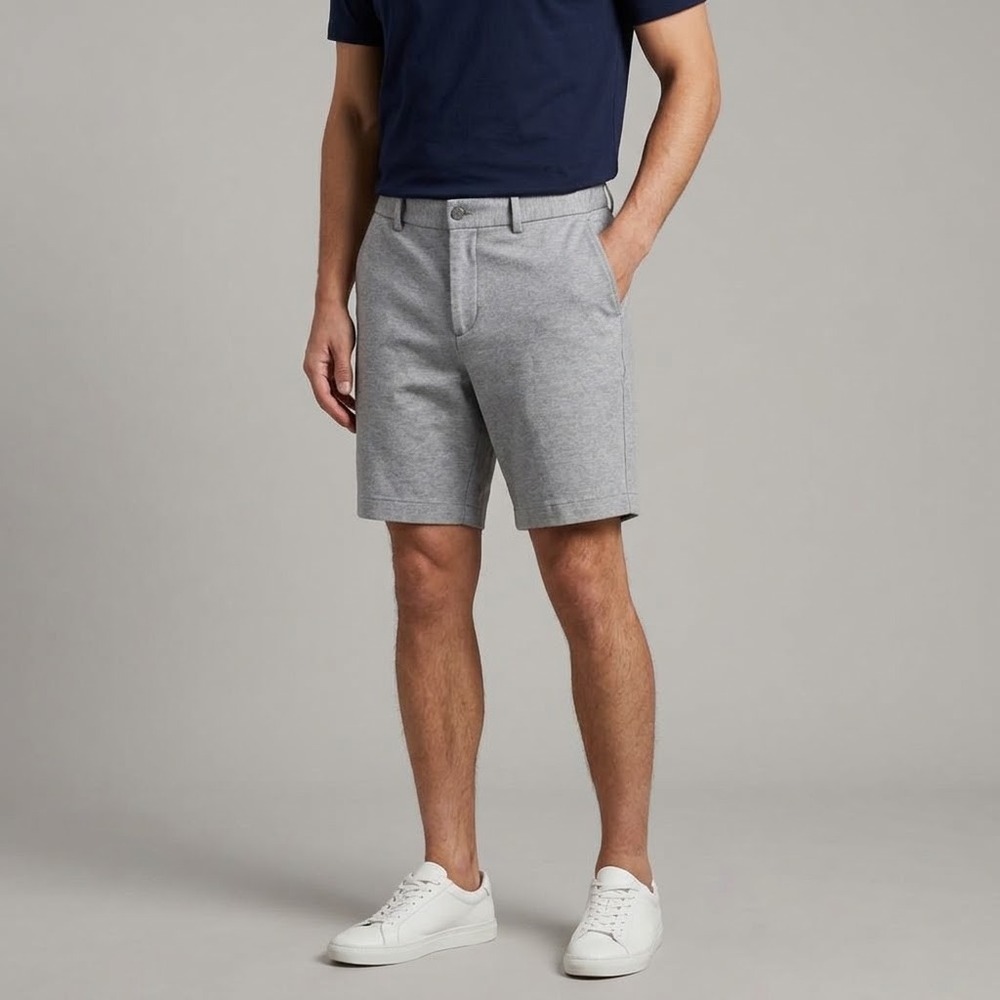 Banana Republic Luxe City Short Mens 33 Grey 9 Inch Inseam Stretch 664837